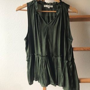 Loft forest green tank top